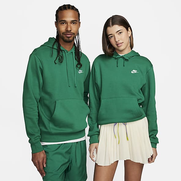 Unisex Green Crew Neck Club Fleece. Nike